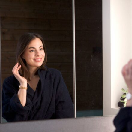 Woman looking in the mirror