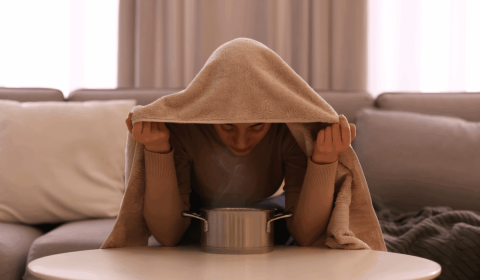 face steam with herbs