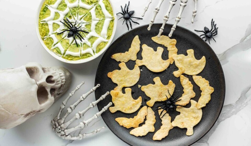 Spider-Web Guacamole with Spooky Chips – JSHealth