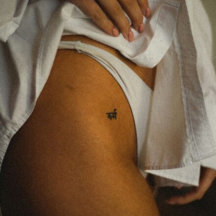 Woman in her underwear